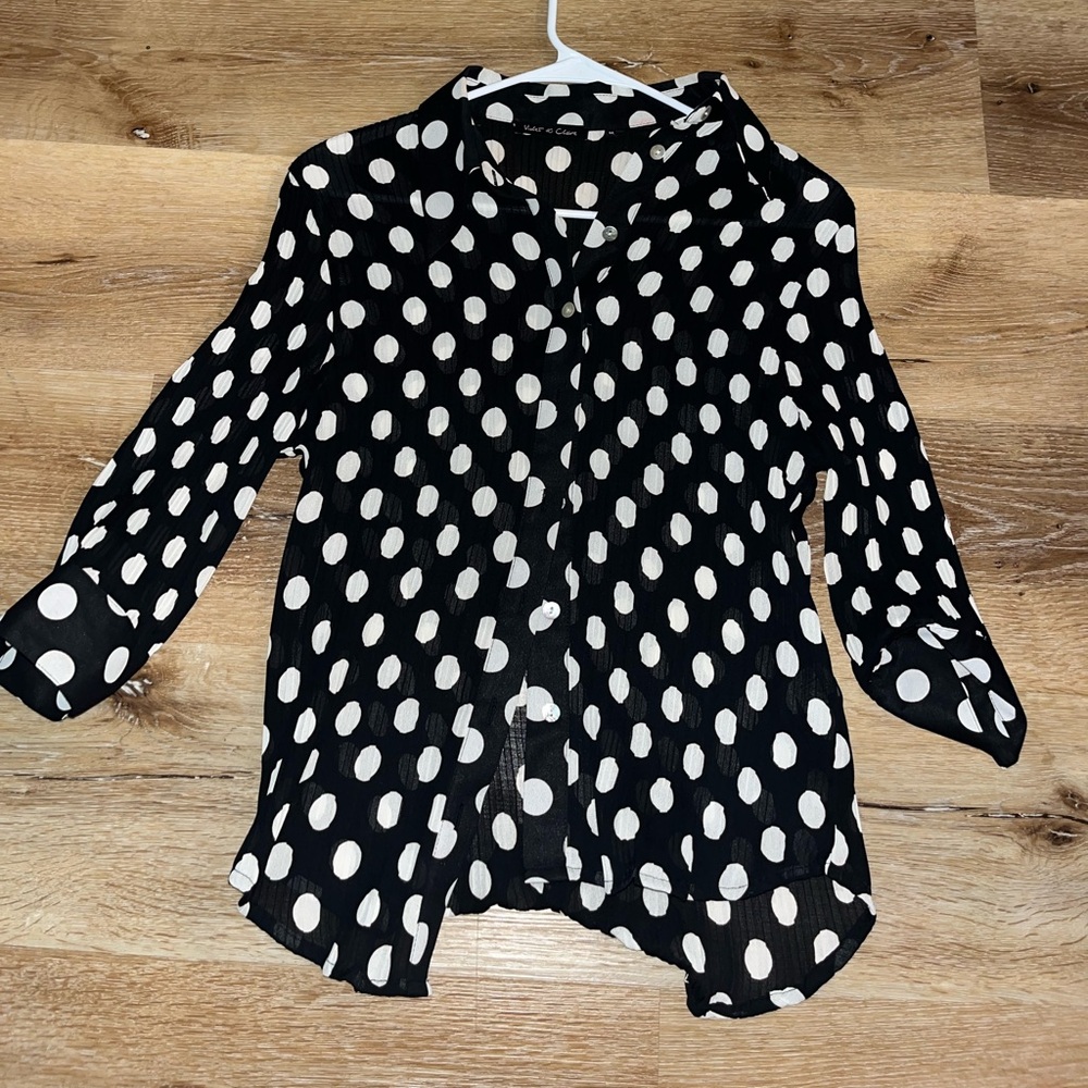 Black and White Polka Dot Blouse